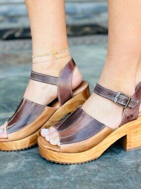 Bed|Stü Jetsetter Heels ~ Women's Size 8 ~ Cold Brew Rustic ~ New in Box